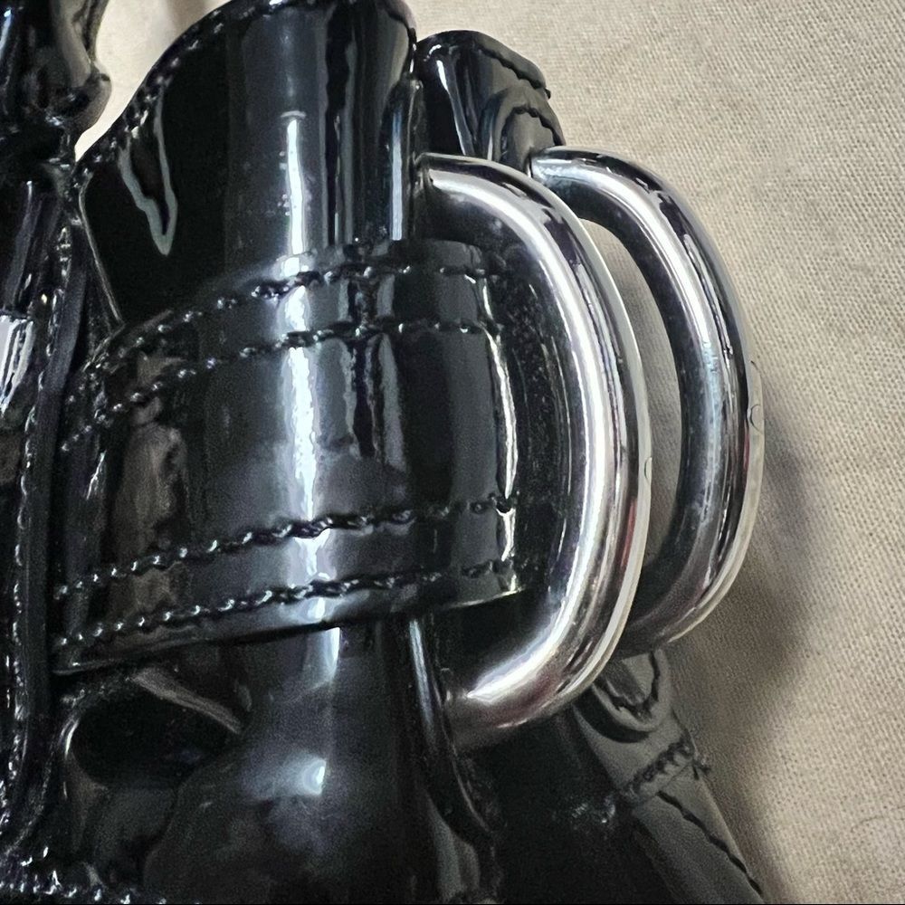 RARE Burberry Prorsum Black Patent Leather Quilted Beaton Check Hobo handbag - Picture 10 of 16